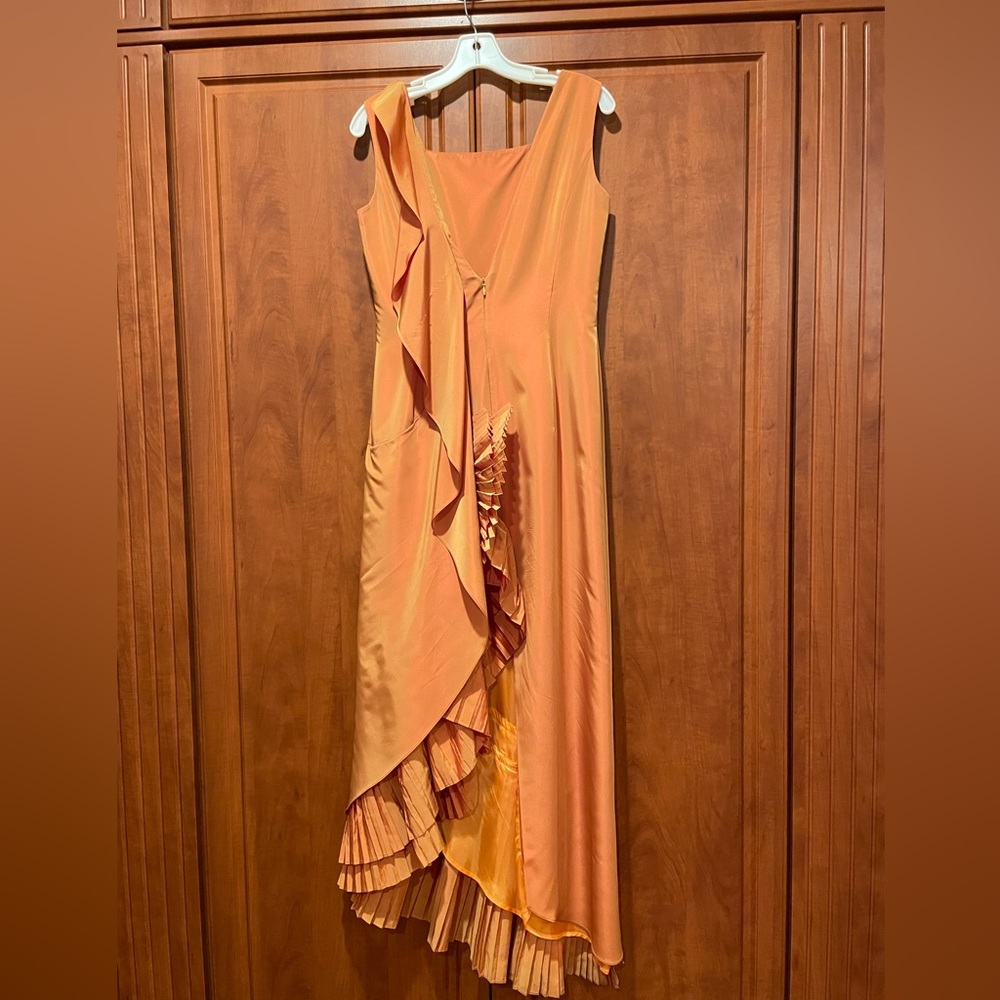 gianfranco ferre iridescent orange dress in size 8.